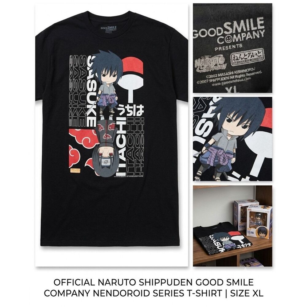 Naruto Shippuden Sasuke Uchiha & Itachi Uchiha Akatsuki graphic T-shirt (XL)